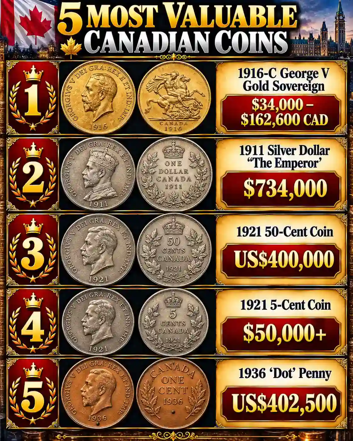5 Most Valuable Canadian Coins